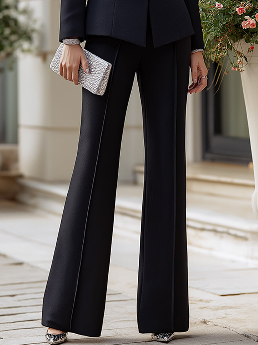 Tailored Button-Front Pantsuit