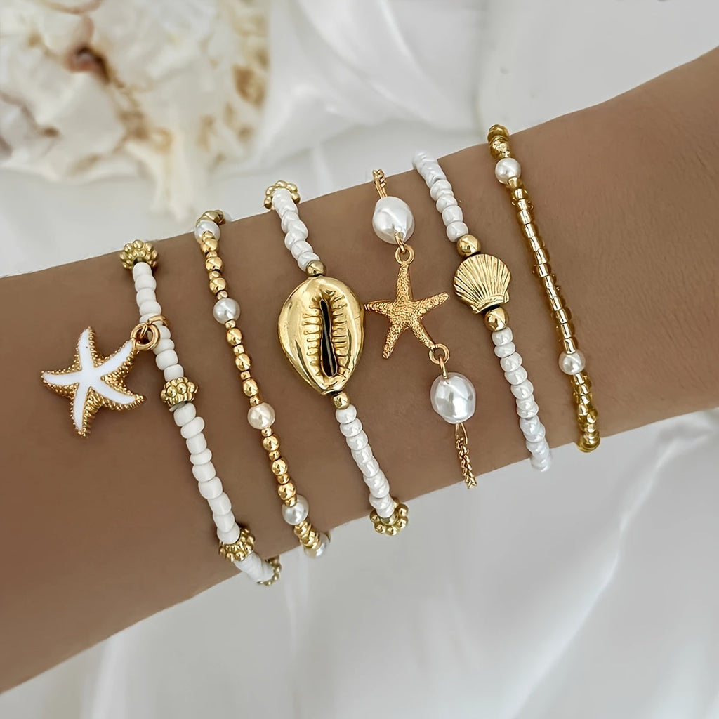 Aurelia | 6-Piece Retro Beach Bracelet Set
