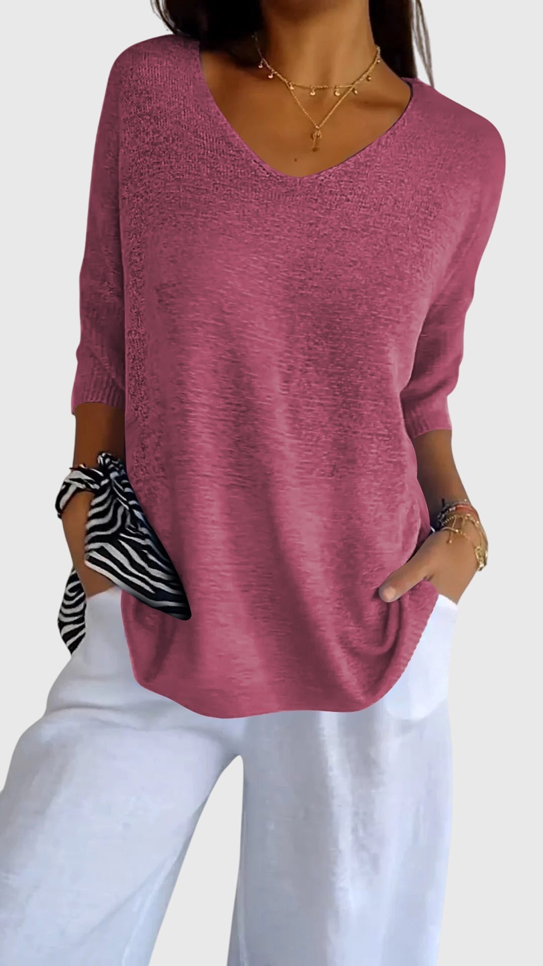 Cassandra™ | Elegant V-Neck Top