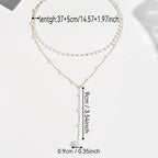 Eliana | Elegant Double-Layer Faux Pearl Tassel Necklace