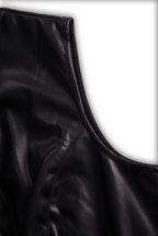 Sleeveless Faux Leather Zippered Romper