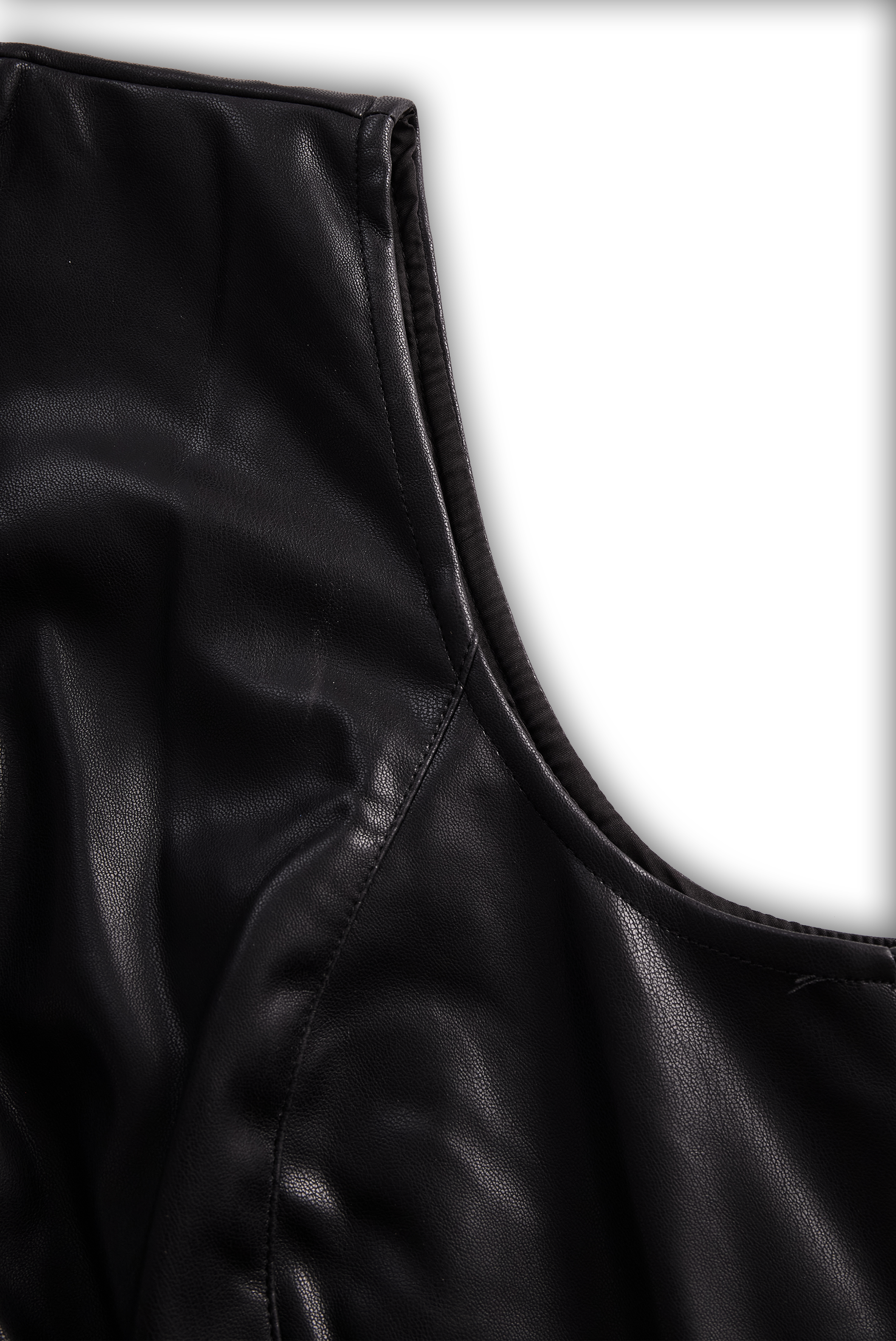 Sleeveless Faux Leather Zippered Romper