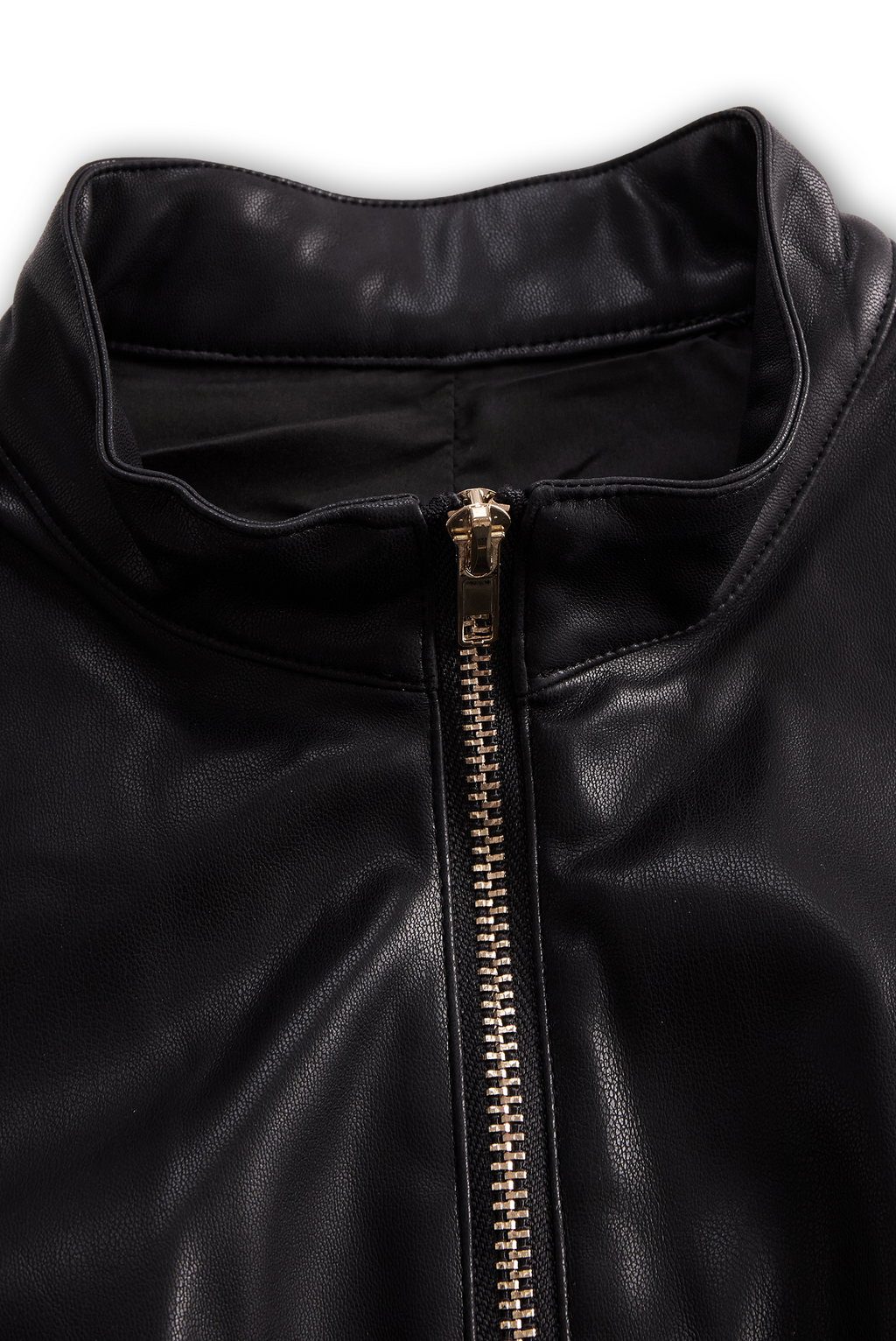 Sleeveless Faux Leather Zippered Romper