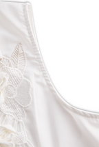 Sleeveless Shirt with 3D Floral Appliqué