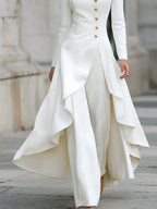 Elegant Front-buttons Long Blazer And Pants Set