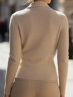 Taupe Draped Knit Wrap Top