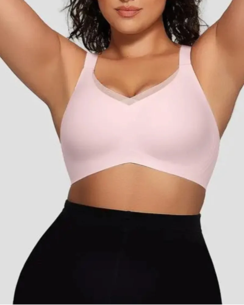 Womens Wireless Bras V Mesh Comfortable Bralette Supportive