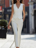 Ivory Three-Piece Tailored Suit