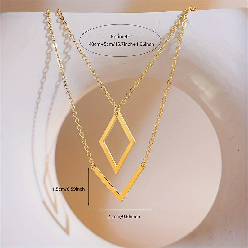 Fiora | Minimalist Retro Pendant Necklace (Dual-Layer)
