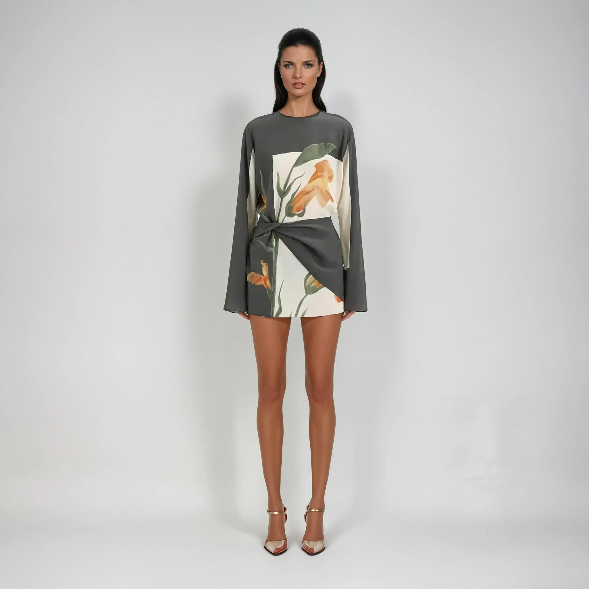 Constance Floral Twist Cocktail Mini Dress