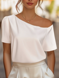 Sophisticated One-Shoulder Satin Blouse