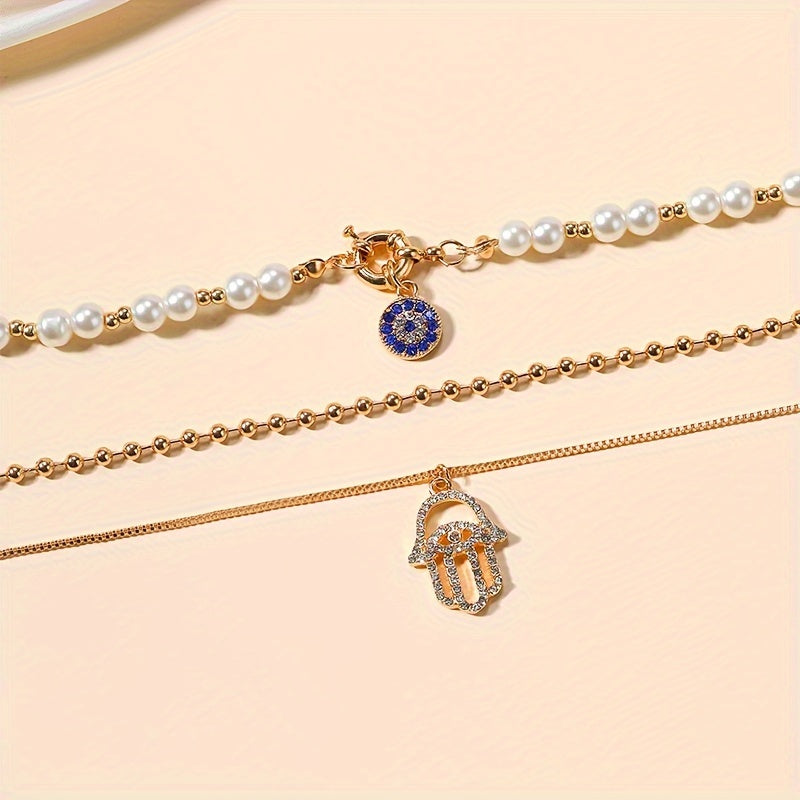 Anara | Layered Punk-Style Pearl Necklace