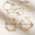 Nayara | 5-Piece Boho Shell & Starfish Bracelet Set
