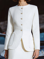 Elegant Tailored Skirt Suit With Sculpted Peplum Jacket