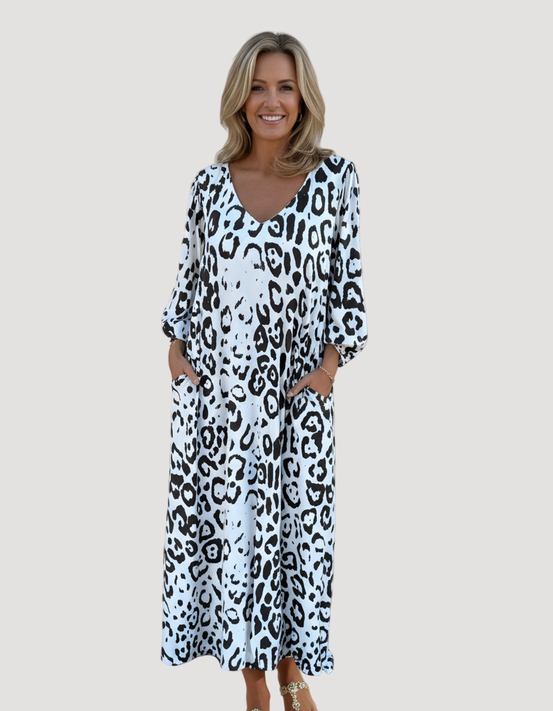 Elle | Summer dress with leopard print