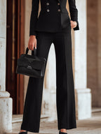 Double-Breasted Black Suit With Wide-Legged Pants