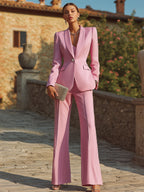 Ilored Single-Breasted Suit With Flared Trousers