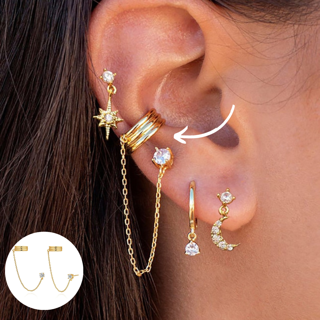 Alessia | Boho Crystal Set of Earrings with Gold & SIlver Tone