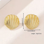 Marcella | Elegant Coral Shell Gold Earrings