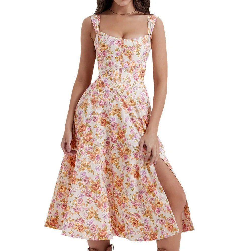 Dahlia Floral Party Midi Dress