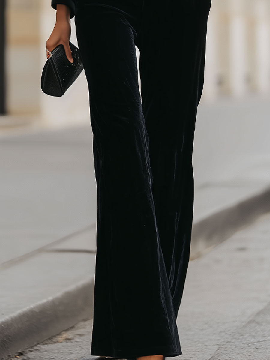 Black Velvet Tuxedo Suit Set