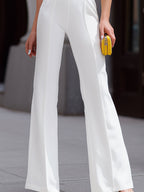 Cold-Shoulder Ruffled Wide-Leg Jumpsuit