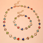 Donatella | Stylish Candy-Colored Hearts Necklace + Bracelet Set