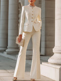 Tailored Button-Front Suit With Structured Jacket