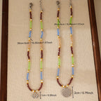 Freyana | Bohemian Beaded Lotus Pendant Necklace (Dual-Layer)