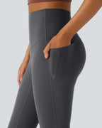 High Waisted Tummy Control Pocket Shaping Yoga Bootcut Leggings