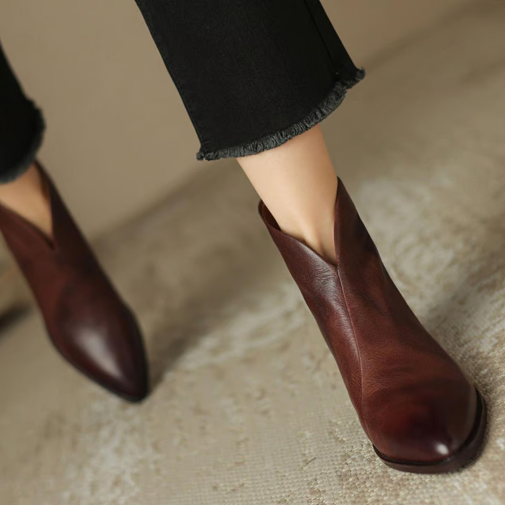 Camille | Luxury low-heeled ankle boots