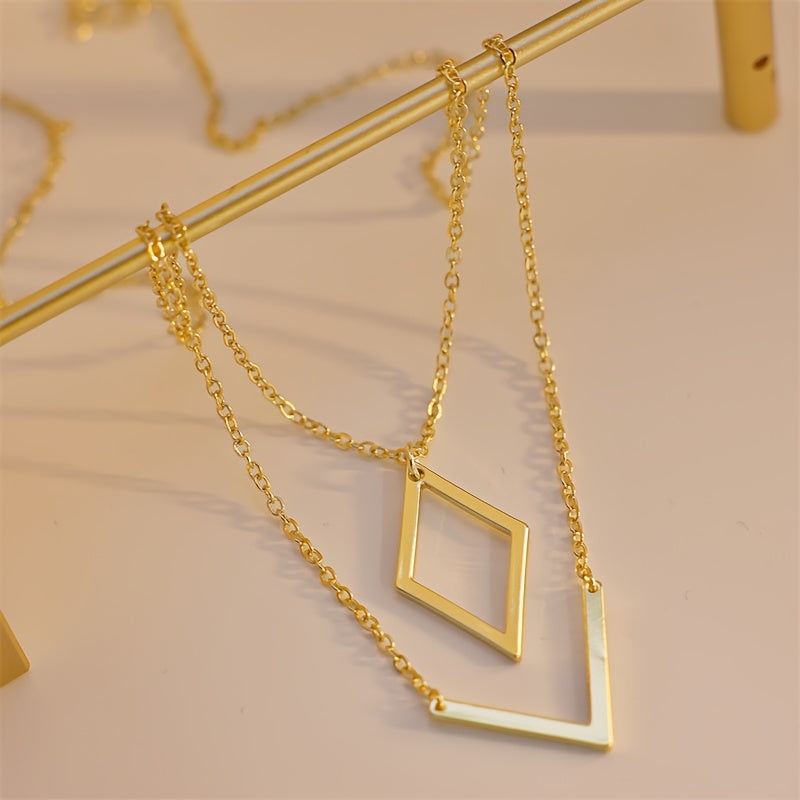 Fiora | Minimalist Retro Pendant Necklace (Dual-Layer)