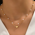 Nerida | 2-Piece Heart-Shaped Faux Pearl Necklace Set