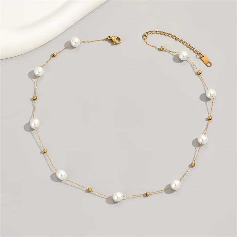 Isolde | Elegant Imitation Pearl Necklace