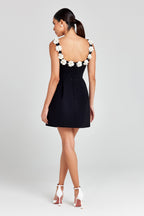 Floral Appliqué Summer Mini Dress