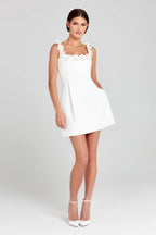 Floral Appliqué Summer Mini Dress