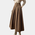 Women's Ankle-Length A-Line Stretch Wool Skirt