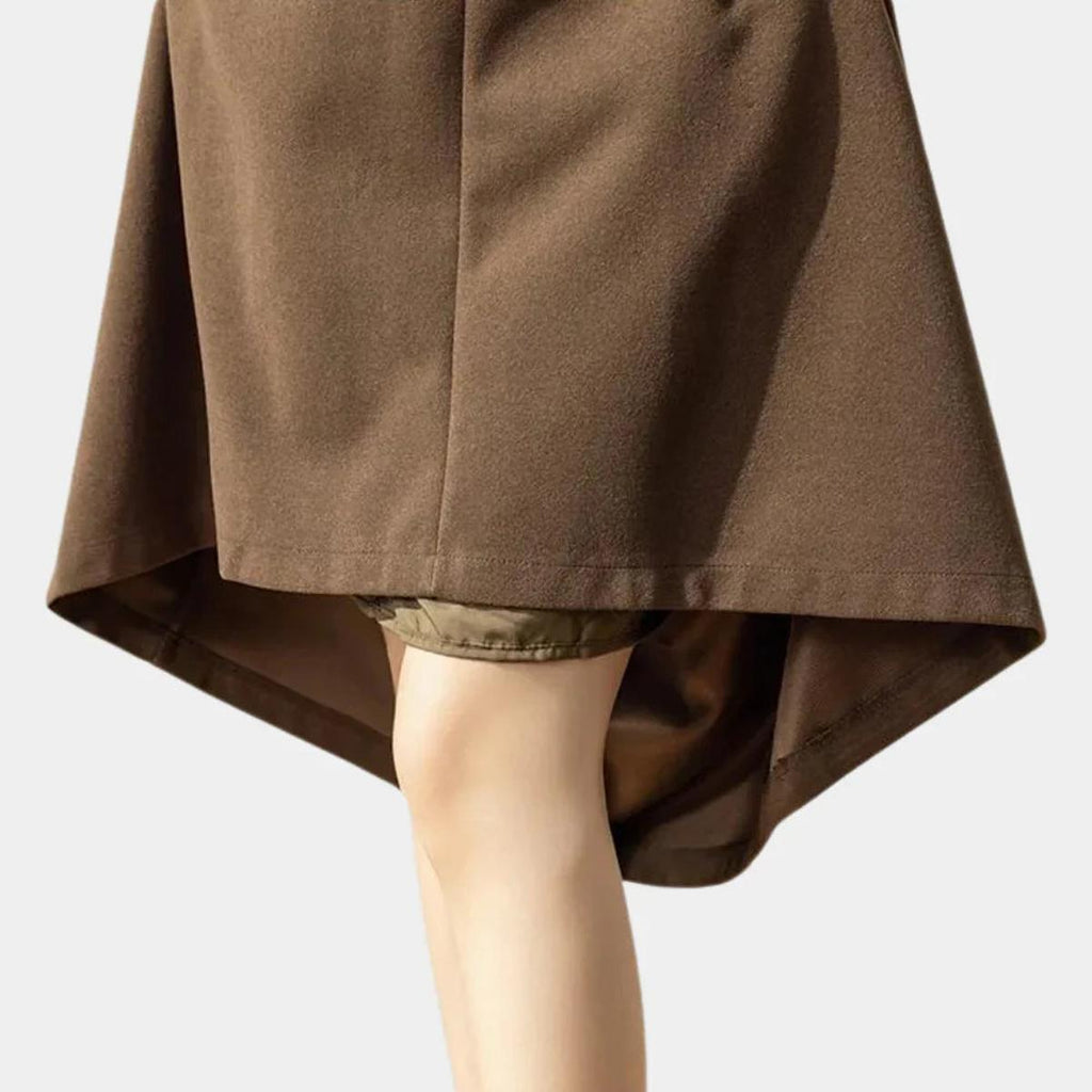 Women's Ankle-Length A-Line Stretch Wool Skirt