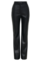 Tyra Straight Leg Faux Leather Pants - Black