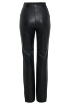 Tyra Straight Leg Faux Leather Pants - Black