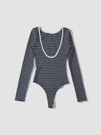 Open Back Striped Bodysuit