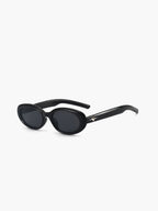 Retro Oval Black Sunglasses