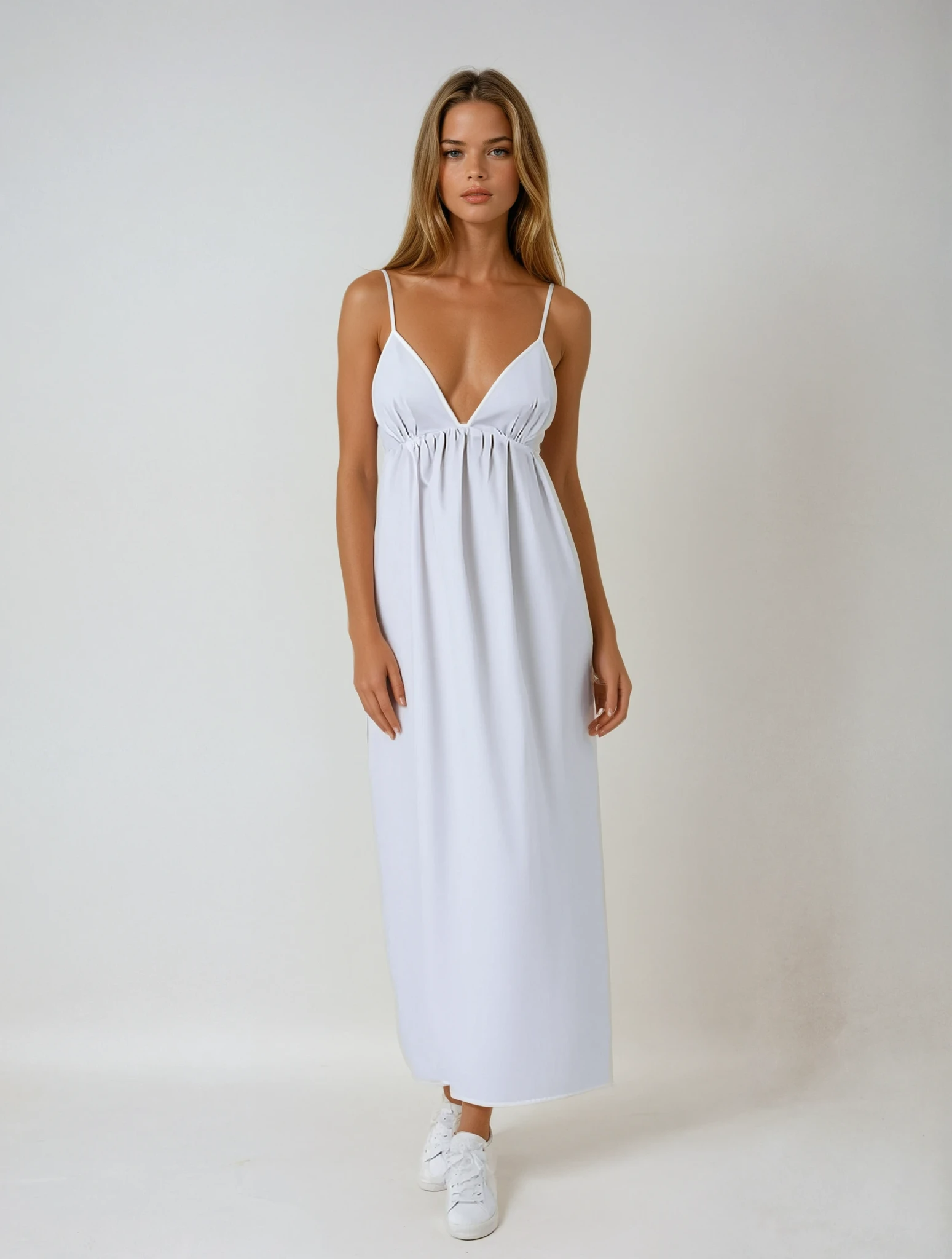 Coastal Open Back Cotton Summer Cocktail Maxi Dress