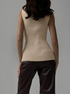 Ribbed Sleeveless Knit Top