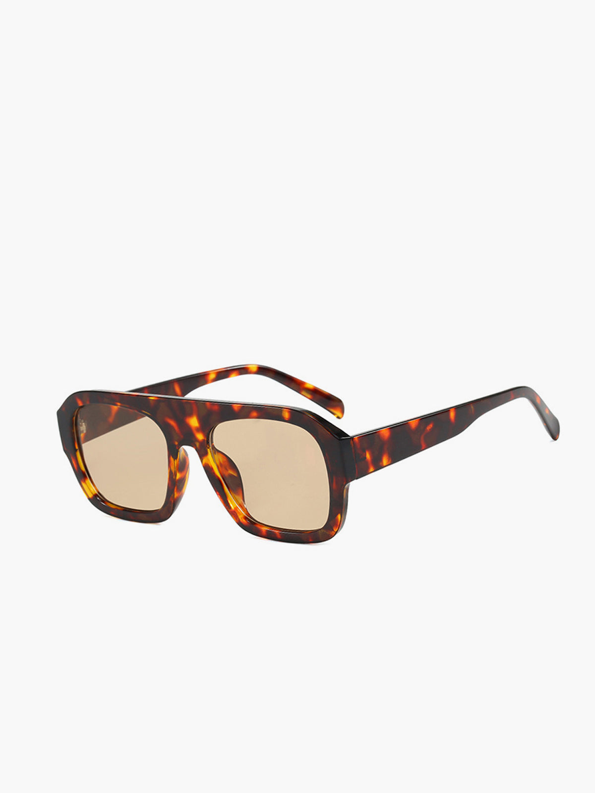 Retro Square Leopard Print Sunglasses