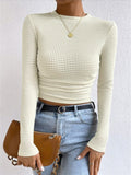 Waffle Knit Long Sleeve Top