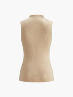 Ribbed Sleeveless Knit Top