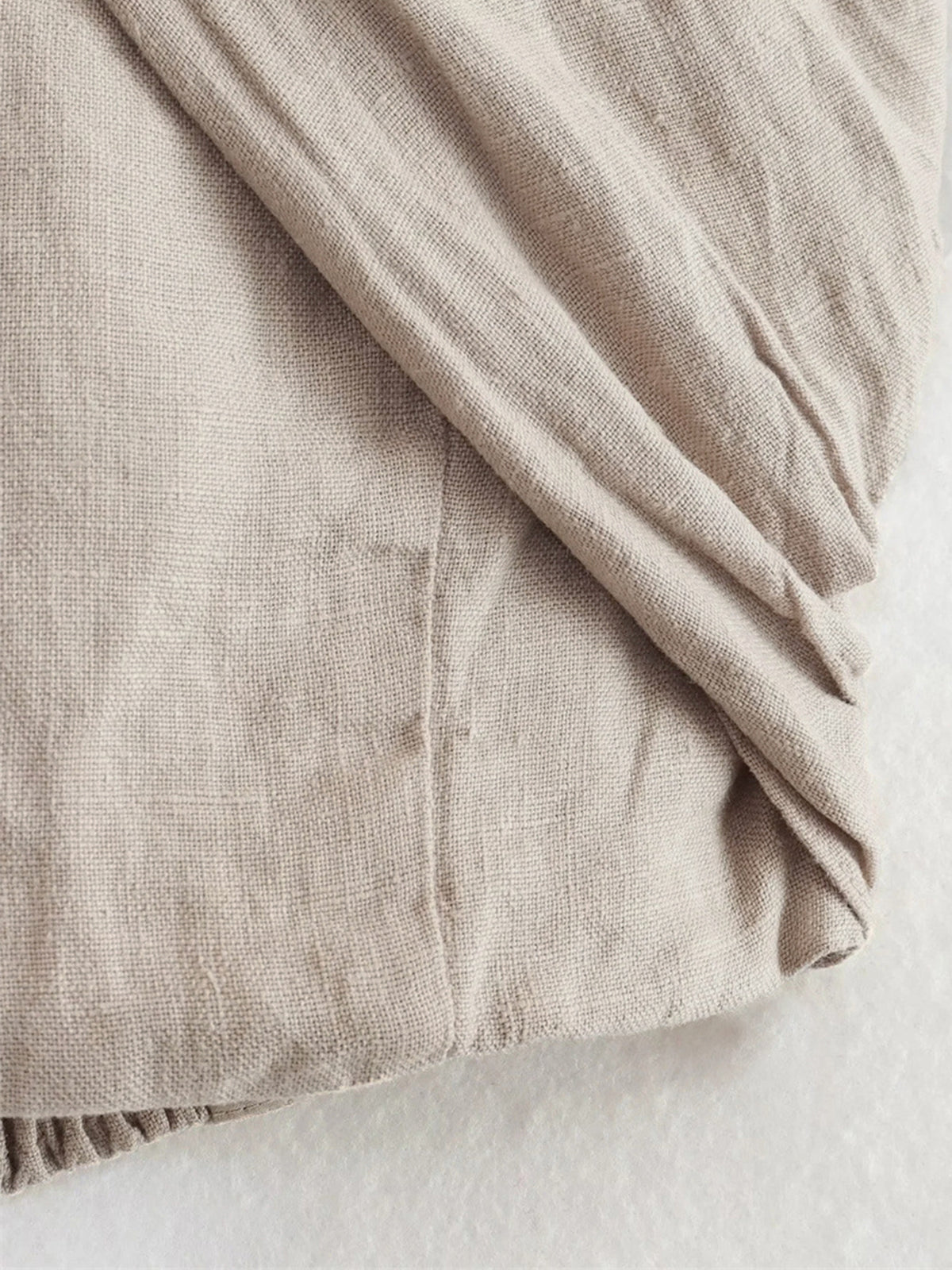 Linen Blend Crisscross Halter Crop Top