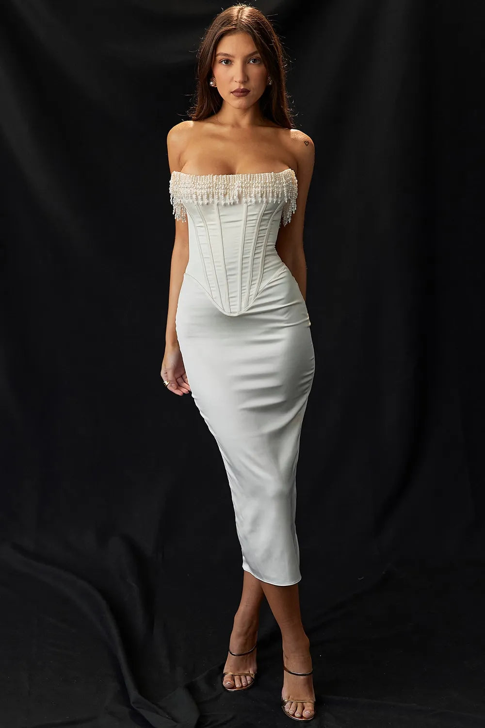 Bella Strapless Wedding Guest Maxi Dress