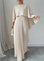 Pleated Batwing Sleeve Wedding Guest Maxi Dress
